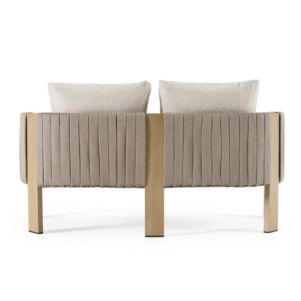 Renava Salvora Outdoor Beige Fabric & Grey Rope Loveseat Model VGVK-WT275-2U-BGE