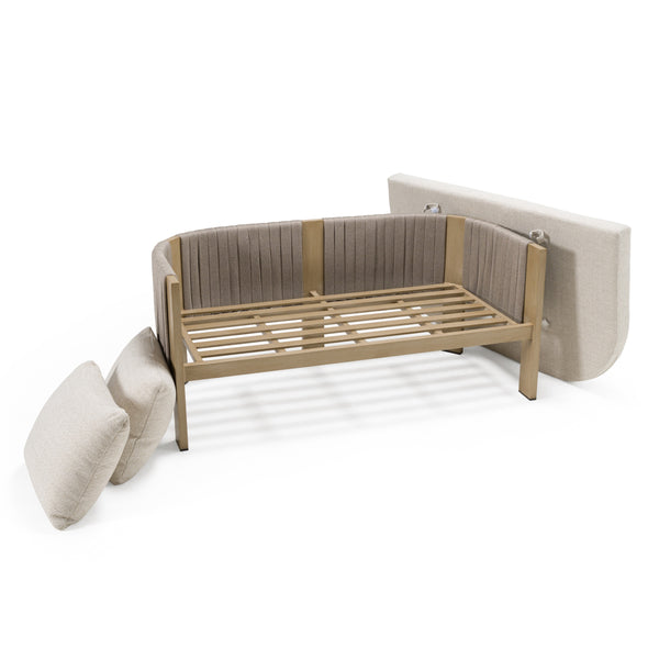 Renava Salvora Outdoor Beige Fabric & Grey Rope Loveseat Model VGVK-WT275-2U-BGE