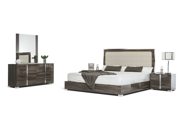 Queen Modrest San Marino Modern Grey Bedroom Set Model VGACSANMARINO-SETGRY-Q