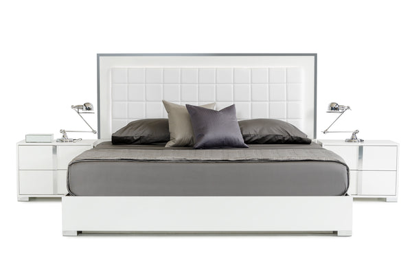 Eastern King Modrest San Marino Modern White Bed Model VGACSANMARINO-BED-WHT-EK