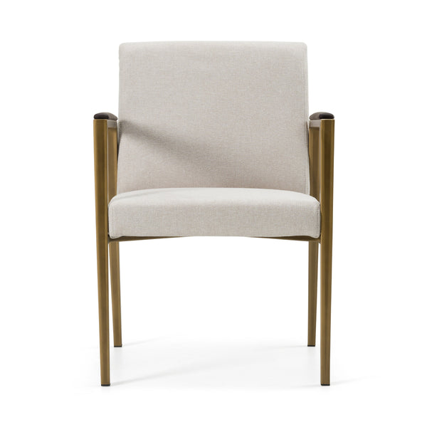 Modrest Sanders Modern Off White Fabric & Brass Dining Chair Model VGGA-6235CH-1-OFF