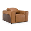 Sandstone Modern Brown Leather Sofa Set w/ Electric Recliners