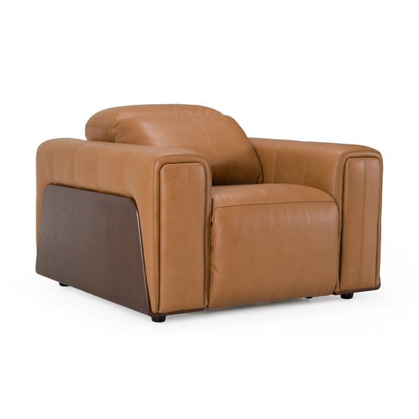 Divani Casa Sandstone Modern Brown Leather Sofa Set With Electric Recliners Model VGKV-KM.6120-SET-BRN