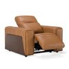 Sandstone Modern Brown Leather Sofa Set w/ Electric Recliners