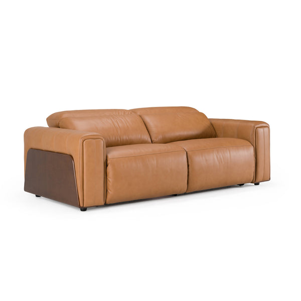 Divani Casa Sandstone Modern Brown Leather Sofa Set With Electric Recliners Model VGKV-KM.6120-SET-BRN