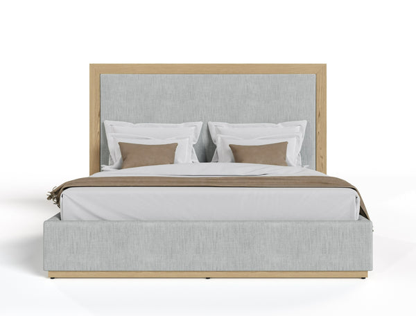 California King Nova Domus Santa Barbara Modern Grey Fabric & Natural Bed Model VGMABR-152-BED-CK