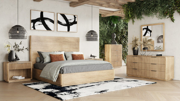 California King Nova Domus Santa Monica Modern Natual Oak Bed Model VGMABR-144-BED-CK