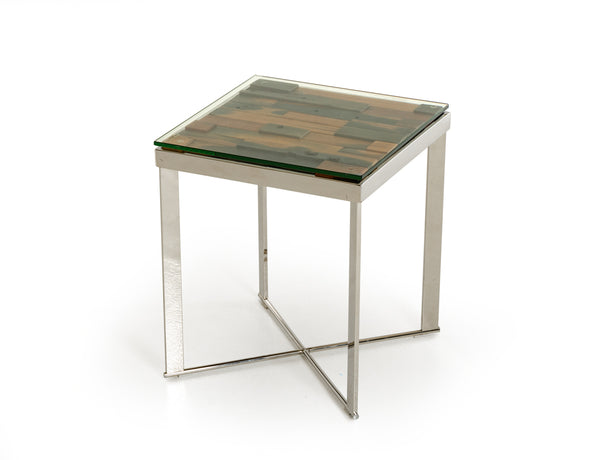 Modrest Santiago Modern Rectangular Wood Mosaic End Table Model VGEWF1193-1AB