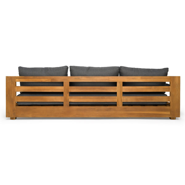 Renava Santorini Outdoor Grey Olefin Fabric & Natural Teak Sofa Set Model VGEF-CROVIE-SET