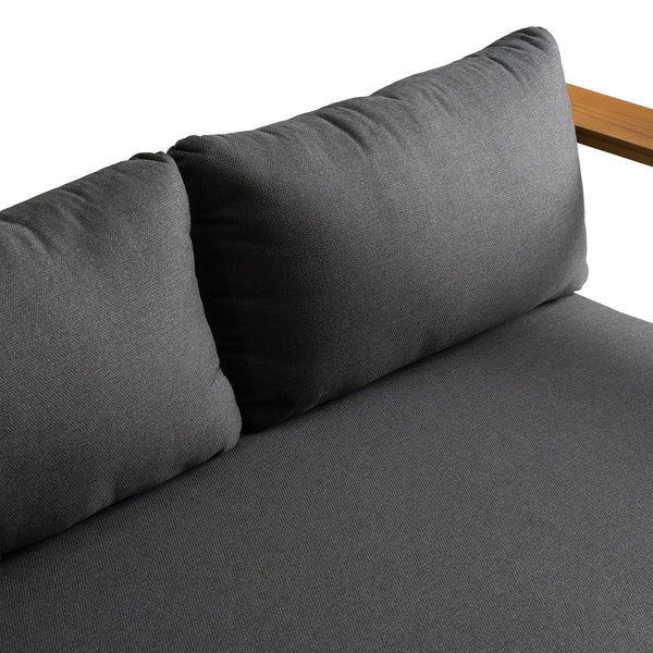 Renava Santorini Outdoor Grey Olefin Fabric & Natural Teak Sofa Set Model VGEF-CROVIE-SET