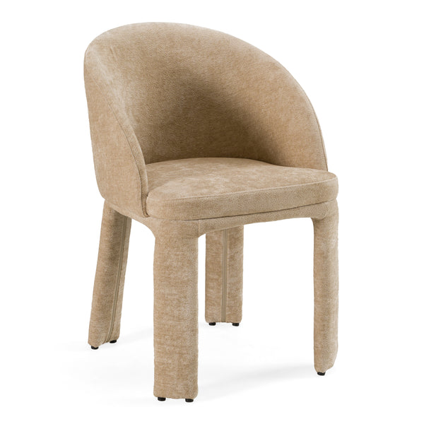Sarkis Modern Beige Velvet Dining Chair