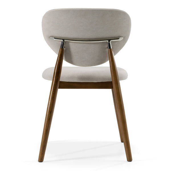 Modrest Savannah Mid Century Modern Grey Fabric & Walnut Dining Chair Model VGDW-DC1009-BGE