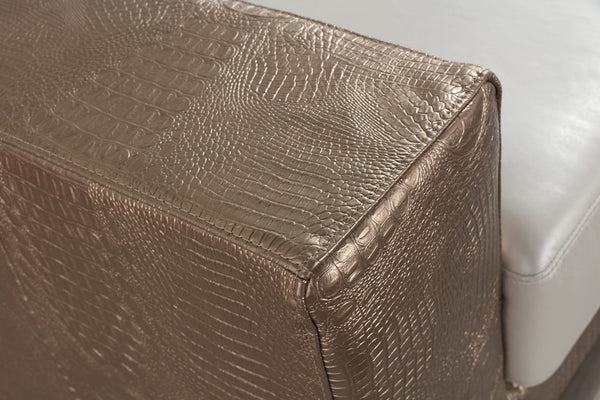 Cordova Modern Bronze & White Leather Sofa Set