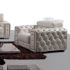 Divani Casa Lumy Modern Tufted White Leather Chair With Crystals Model VGBN3025-CHR