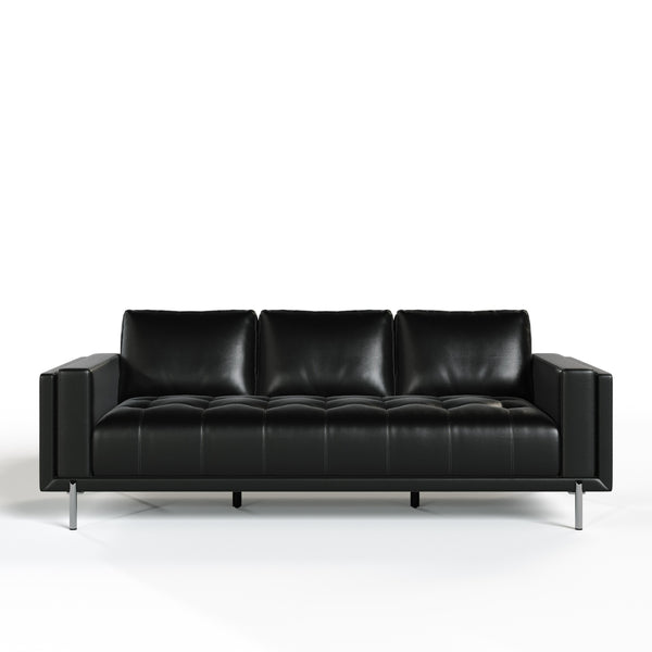 Divani Casa Schmidt Modern Black Leather Sofa Model VGKK-KF.7020-SOFA-BLK
