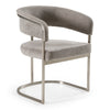 Sebastian Modern Grey Fabric + Stainless Steel Dining Chair