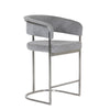 Modrest Sebastian Modern Grey Fabric & Stainless Steel Counter Chair Model VGGA-6251CH-C-GRY