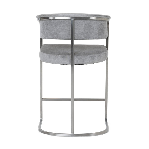Modrest Sebastian Modern Grey Fabric & Stainless Steel Counter Chair Model VGGA-6251CH-C-GRY