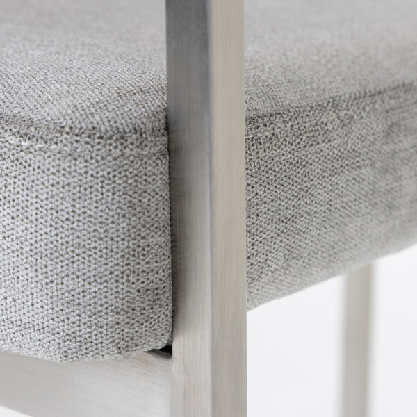 Modrest Sebastian Modern Grey Fabric & Stainless Steel Counter Chair Model VGGA-6251CH-C-GRY