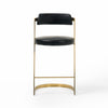 Modrest Shandra Black Pleather & Gold Counter Stool Model VGRHRHS-CS-220-PU-BLK-BS