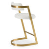 Modrest Shandra White Leatherette & Gold Counter Stool Model VGRH-RHS-CS-220-PU-WHT-CS