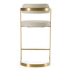 Shandra Beige Leatherette + Gold Counter Stool