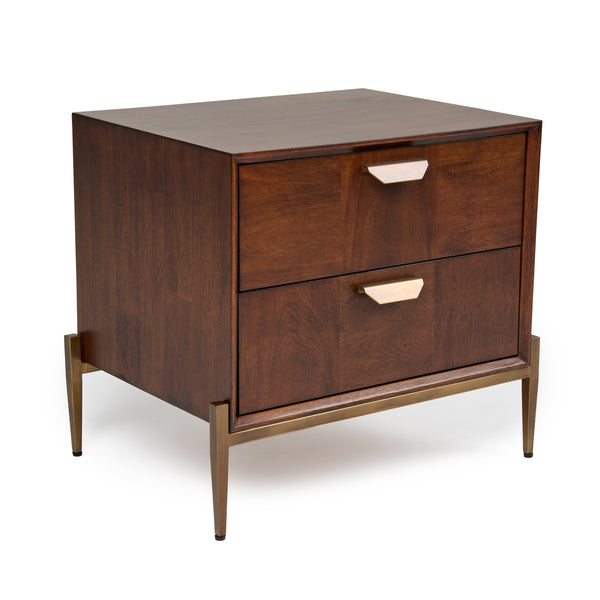 Modrest Shane Modern Acacia & Brass Nightstand Model VGNX-MEMPHIS-20144