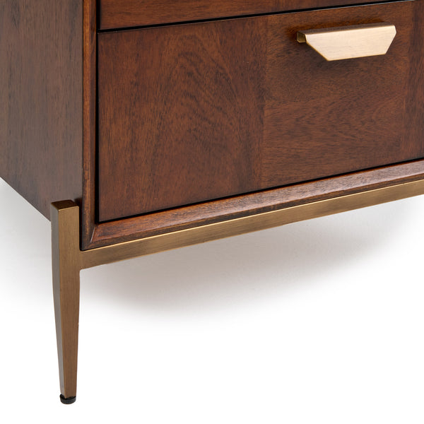 Modrest Shane Modern Acacia & Brass Nightstand Model VGNX-MEMPHIS-20144