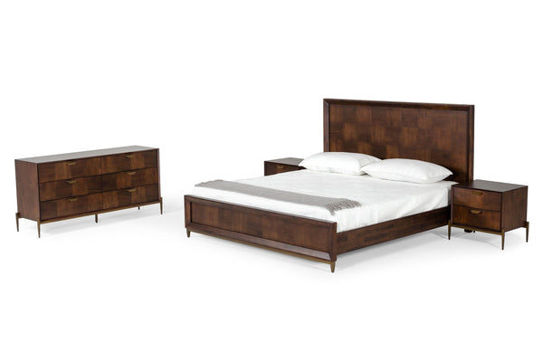 Modrest Shane Modern Acacia & Brass Bed Model VGNXSHANE-BED