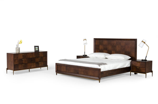 Modrest Shane Eastern King Modern Acacia & Brass Bed Model VGNXSHANE-BED-EK