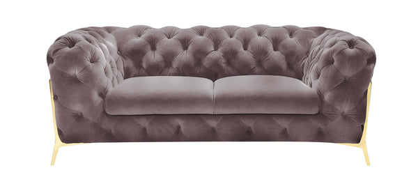 Sheila Transitional Silver Fabric Loveseat