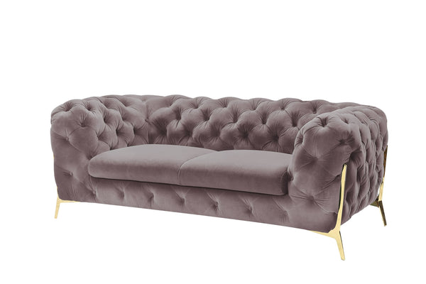 Sheila Transitional Silver Fabric Loveseat