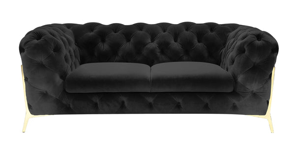 Divani Casa Sheila Transitional Black Fabric Loveseat Model VGCA1346-BLK-L