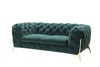 Sheila Transitional Emerald Green Fabric Loveseat