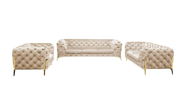 Divani Casa Sheila Transitional Light Beige Fabric Sofa Set Model VGCA1346-OBEI-SET