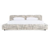 Eastern King Modrest Shiloh Modern Off White & Black Fabric Bed Model VGEV-B070-WHTBLK-EK