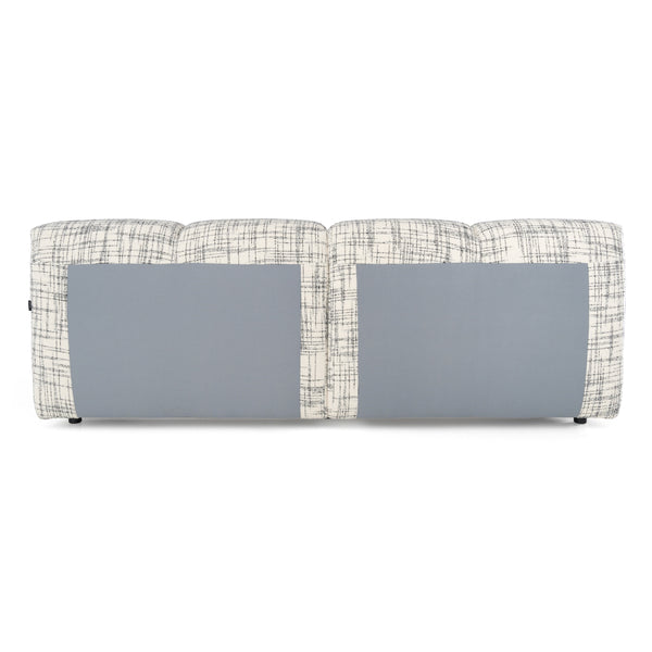 Eastern King Modrest Shiloh Modern Off White & Black Fabric Bed Model VGEV-B070-WHTBLK-EK