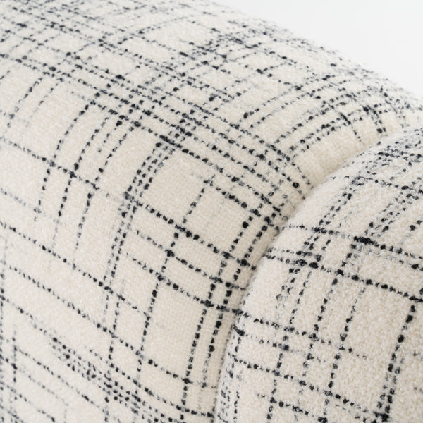 Eastern King Modrest Shiloh Modern Off White & Black Fabric Bed Model VGEV-B070-WHTBLK-EK