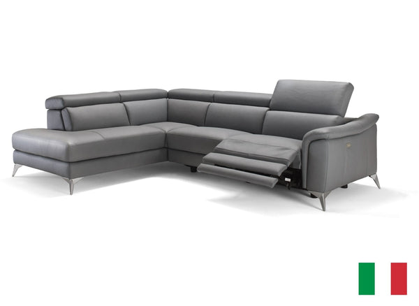 Lamod Italia Monte Carlo Italian Modern Grey Leather Laf Sectional Sofa Model VGCC-MONTECARLO-G-LAF