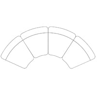 Divani Casa Simpson Contemporary Dark Grey Fabric Curved Modular Sectional Sofa With Throw Pillows 4 Piece Sectional Model VGOD-ZW-23018-GRY-MOD-4-Piece Sectional