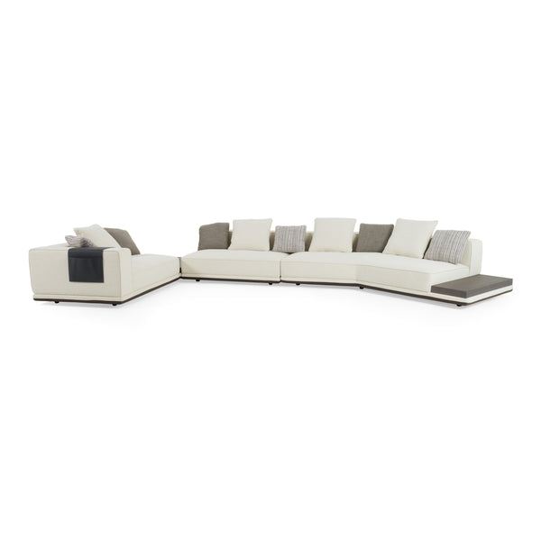 Lamod Siret Modern Ivory Fabric Modular Sectional With Coffee Table Model VGBB-HR-SOFA-IVY