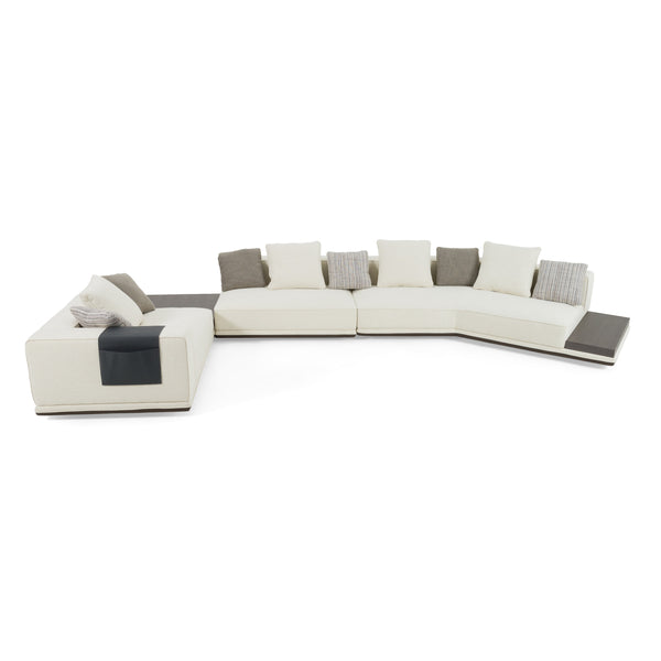 Lamod Siret Modern Ivory Fabric Modular Sectional With Coffee Table Model VGBB-HR-SOFA-IVY