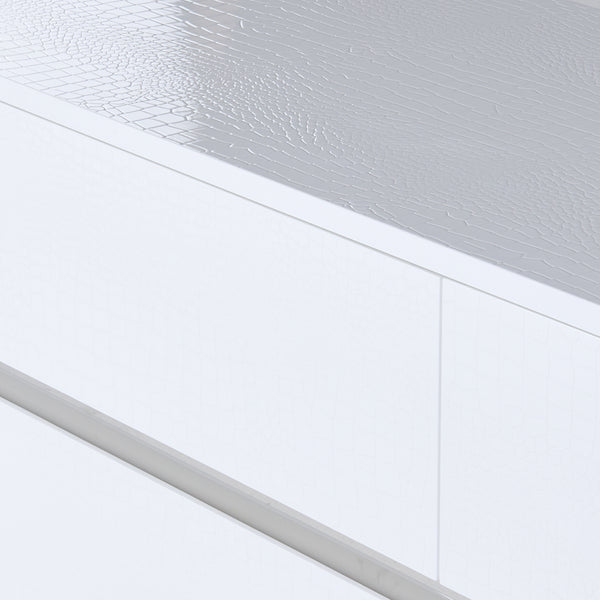Skyline Modern White Crocodile TV Stand