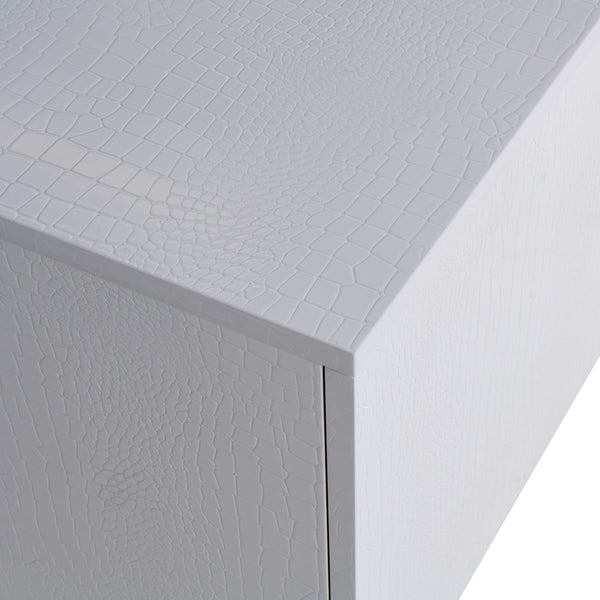 Skyline Modern White Crocodile TV Stand