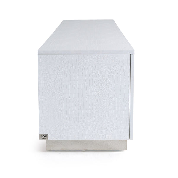A&X Skyline Modern White Crocodile Tv Stand Model VGUNAK588-230