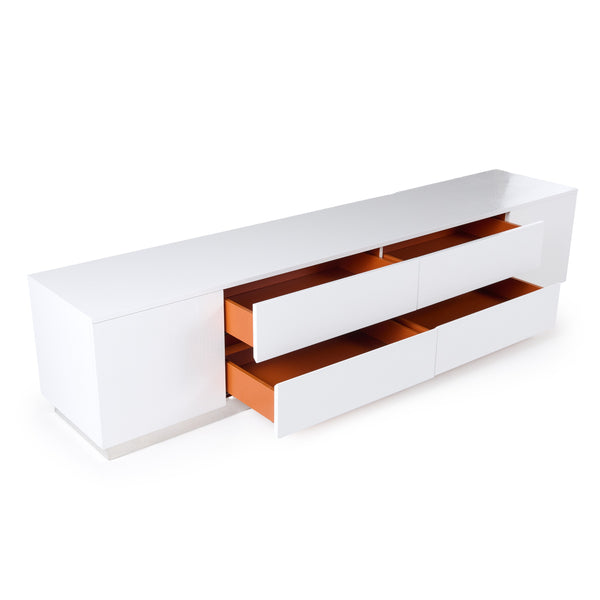 A&X Skyline Modern White Crocodile Tv Stand Model VGUNAK588-230