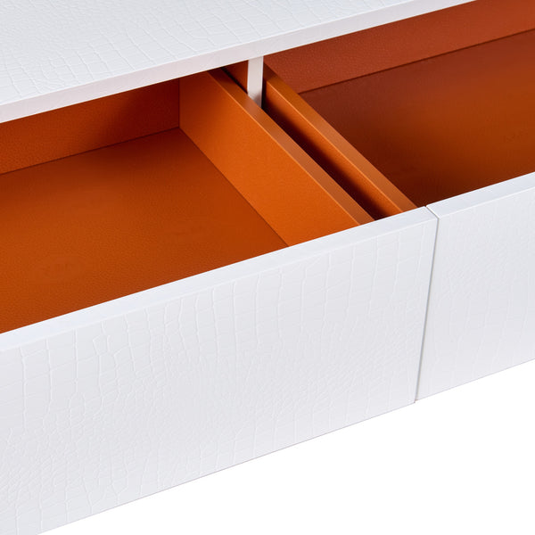 A&X Skyline Modern White Crocodile Tv Stand Model VGUNAK588-230