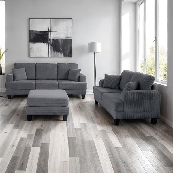 Furniture of America Moretaine Dark Gray Contemporary Storage Ottomen Model SL6932DG-OT