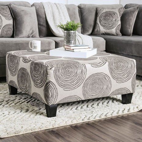 Furniture of America Bonaventura Gray/Pattern Transitional Ottoman Model SM5142GY-OT
