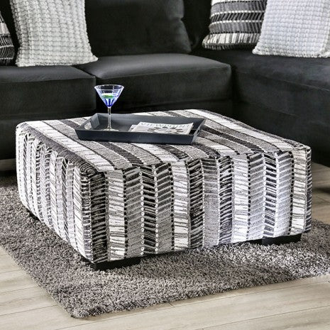 Furniture of America Modbury Stripe Multi Transitional Ottoman Model SM5160-OT